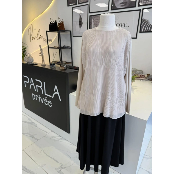 PARLA AKORDİON PLİSELİ BLUZ