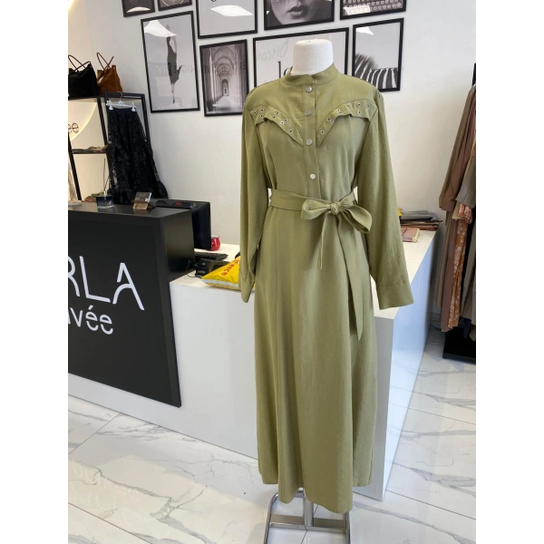 Nuss Zımba Detaylı Elbise KEKİK