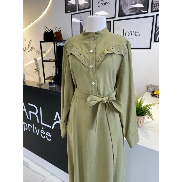 Nuss Zımba Detaylı Elbise KEKİK