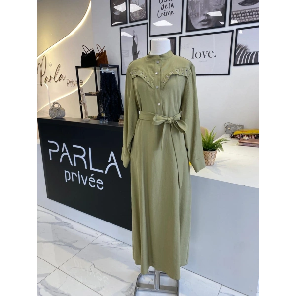 Nuss Zımba Detaylı Elbise KEKİK