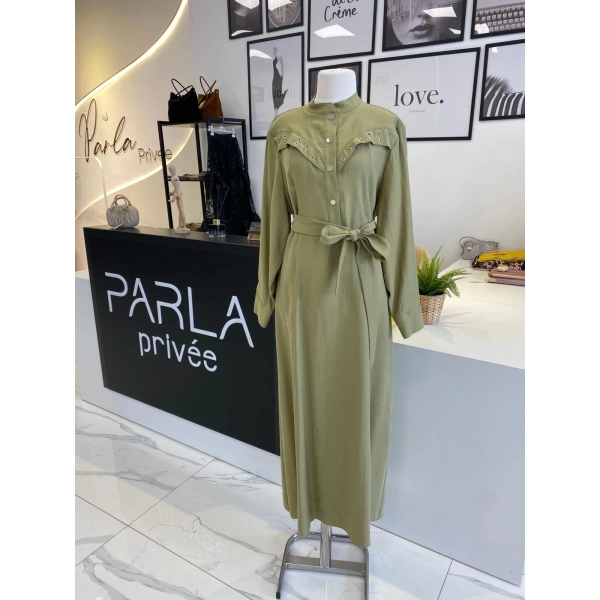 Nuss Zımba Detaylı Elbise KEKİK