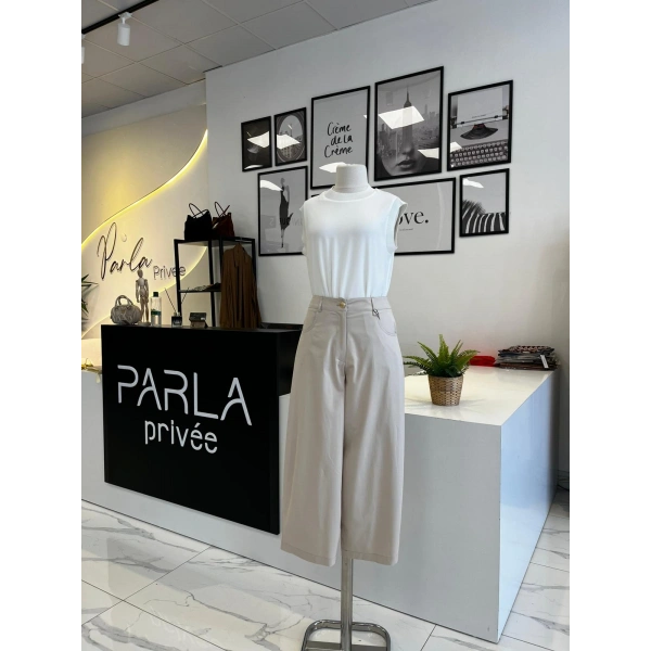 Sentez Salvador Arkası Lastikli Mom Pantolon