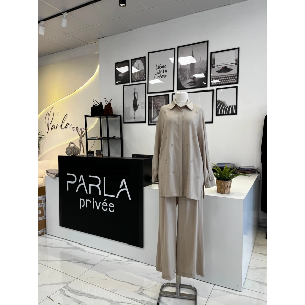Nuss Taşlı Pantolonlu Takım