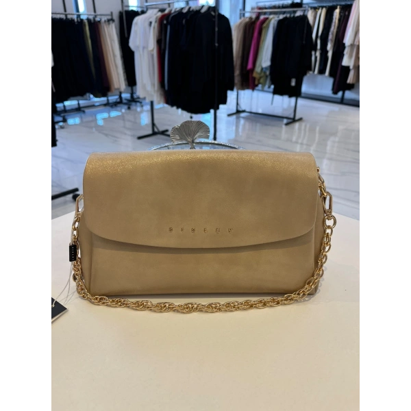 Sisley Gold Zincir Askılı Omuz Çantası