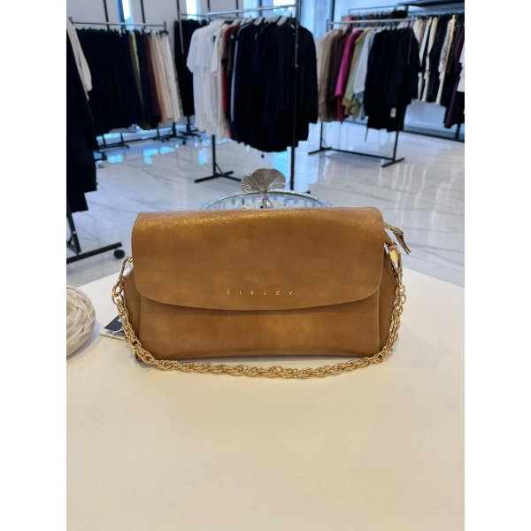 Sisley Gold Zincir Askılı Omuz Çantası