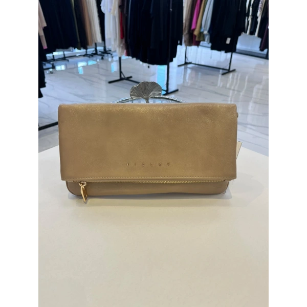 Sisley Katlanır Kapaklı Zincirli Clutch Çanta