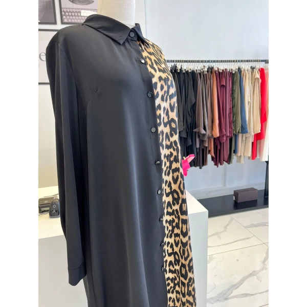Büyük Beden Leopar Desenli Tunik
