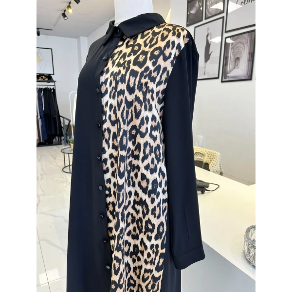 Büyük Beden Leopar Desenli Tunik