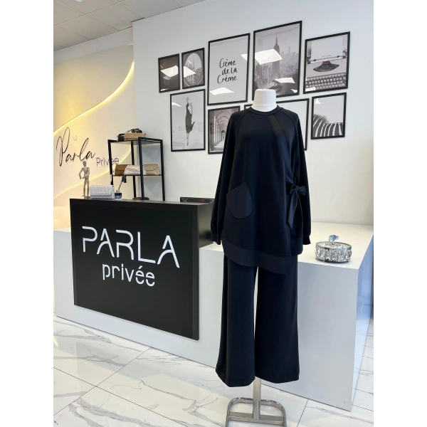 Nuss Cepli Kuşaklı Pantolon Takım