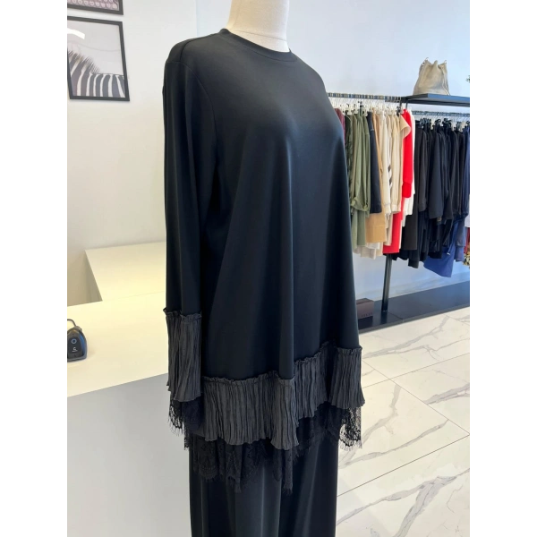 Nurcan Çetin Dantel Detaylı Pantolon Takım