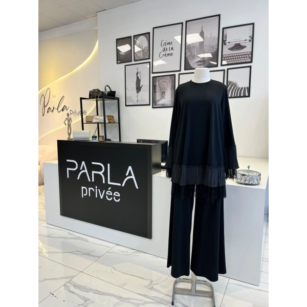 Nurcan Çetin Dantel Detaylı Pantolon Takım
