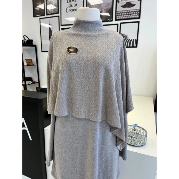 Orhan Store Pelerinli Desenli Pantolon Takım