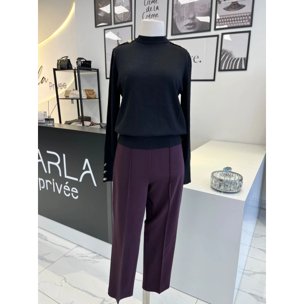 Sentez Önü Nervürlü Dar Paça Pantolon
