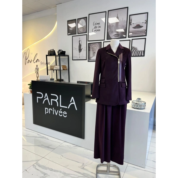Wennora Bordo Ceket & Pantolon Takım