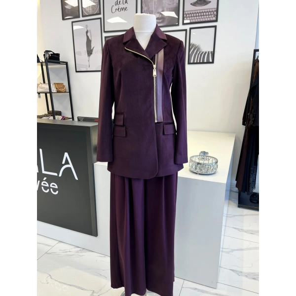Wennora Bordo Ceket & Pantolon Takım