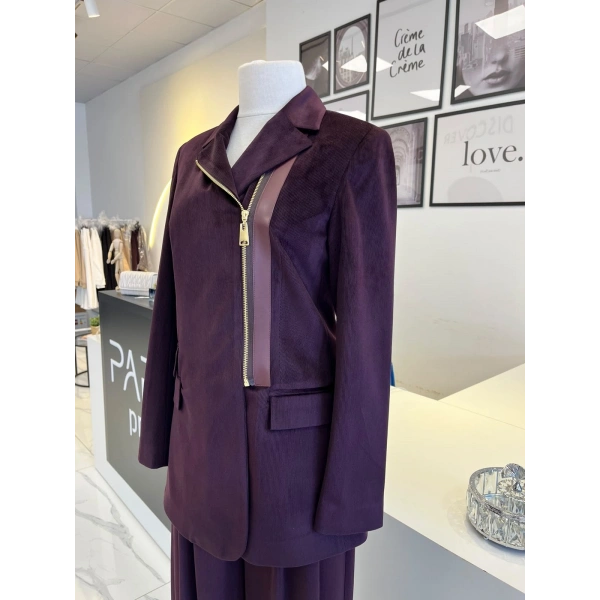 Wennora Bordo Ceket & Pantolon Takım