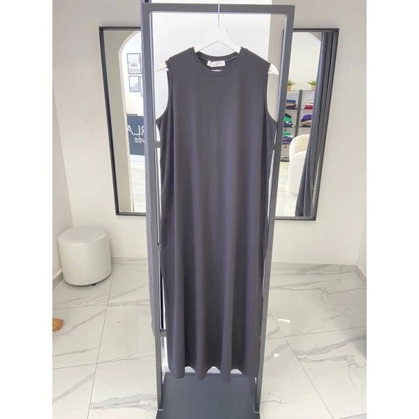 ALLDAY LİKRALI KOLSUZ İÇLİK ELBİSE SİYAH