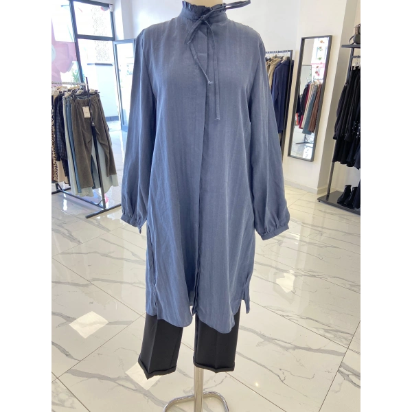 ALLDAY YAKASI FIRFIRLI UZUN GÖMLEK