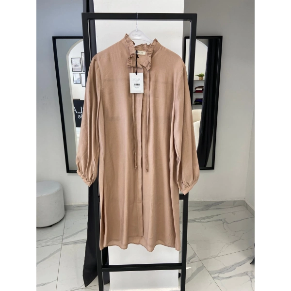 ALLDAY YAKASI FIRFIRLI UZUN GÖMLEK