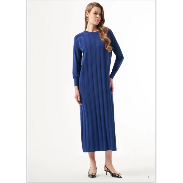 ÇİZGİ DOKULU NUSS ELBİSE