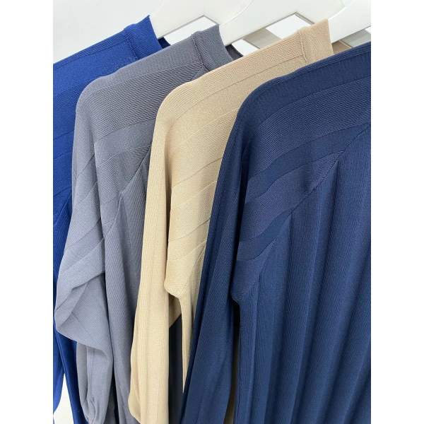 ÇİZGİ DOKULU NUSS ELBİSE