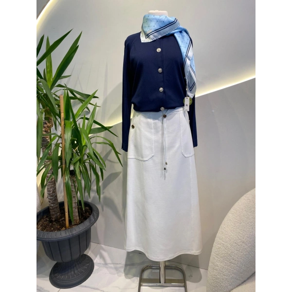 ELENA CEP DÜĞMELİ ETEK