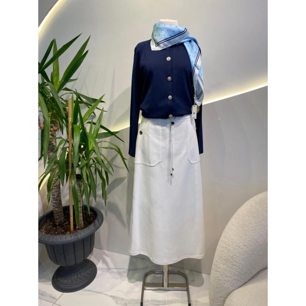 ELENA CEP DÜĞMELİ ETEK