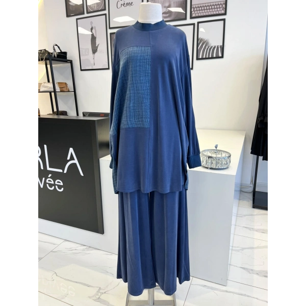Nurcan Çetin Bambu Lacivert Pantolon Takım