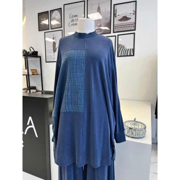 Nurcan Çetin Bambu Lacivert Pantolon Takım