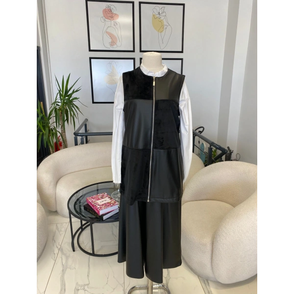 nurcan çetin deri yelekli takım