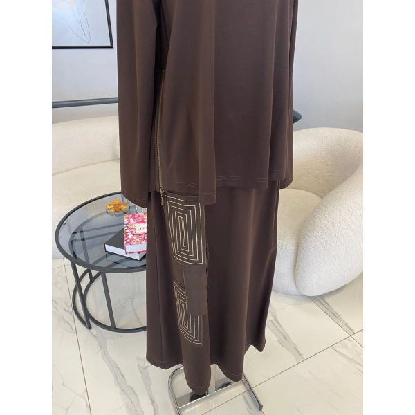 NURCAN ÇETİN FERMUAR DETAYLI ETEKLİ TAKIM