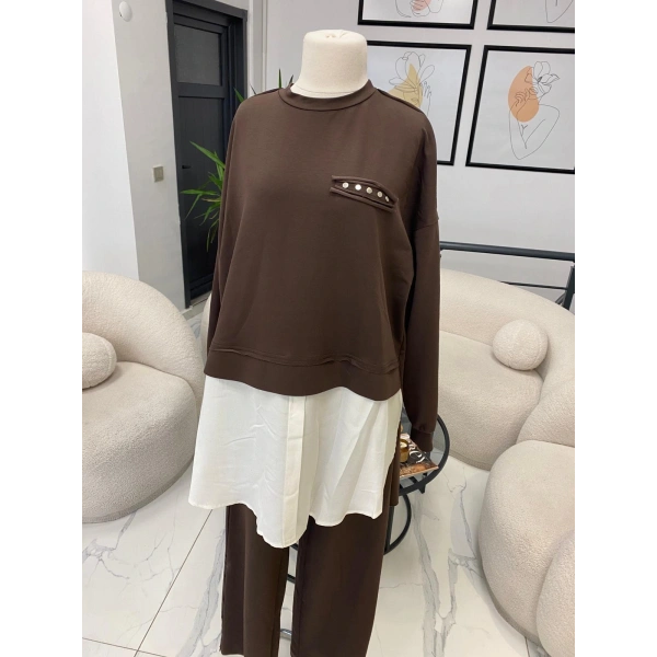 NURCAN ÇETİN GÖMLEK DETAYLI TAKIM