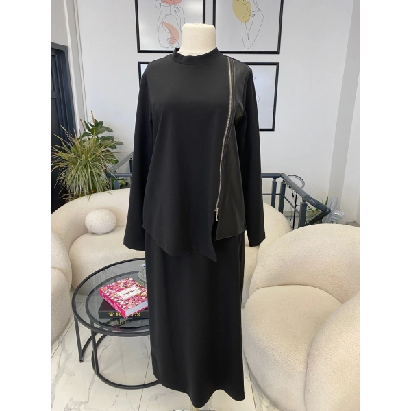 NURCAN ÇETİN ÖNÜ FERMUAR DETAYLI TAKIM