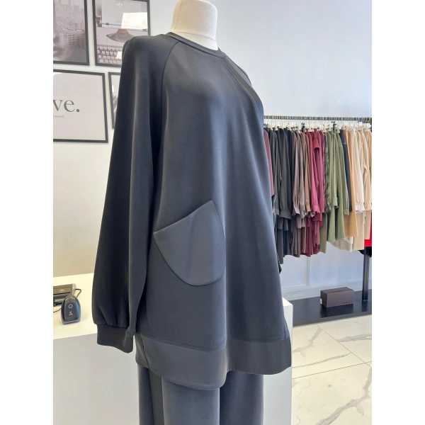 Nuss Cepli Kuşaklı Pantolon Takım