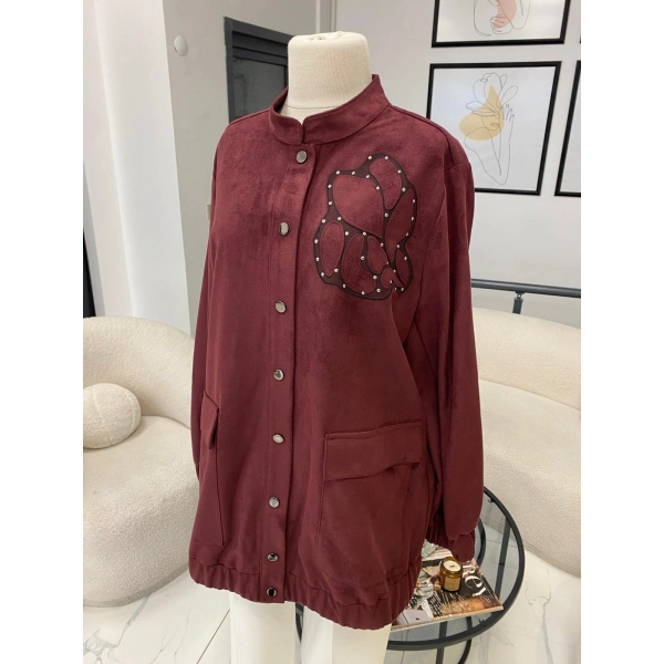 NUSS ÇİÇEK DETAYLI SÜET KAP