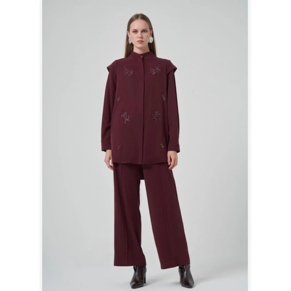 NUSS ÇİÇEK TAŞLI İKİLİ TAKIM