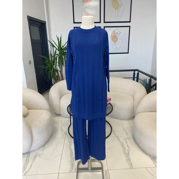 NUSS ÇİZGİ DOKULU PANTOLON TUNİK TAKIM