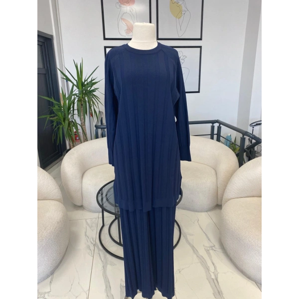 NUSS ÇİZGİ DOKULU PANTOLON TUNİK TAKIM