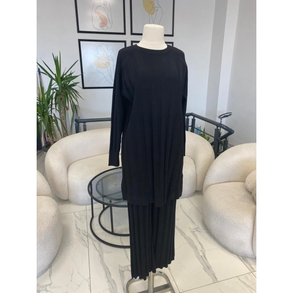 NUSS ÇİZGİ DOKULU PANTOLON TUNİK TAKIM