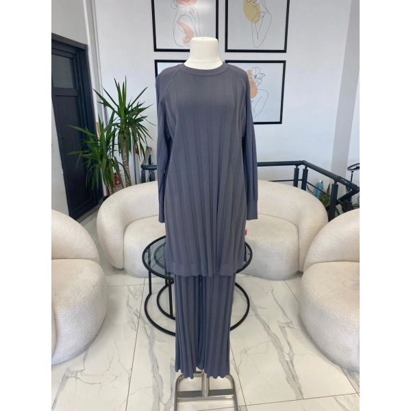 NUSS ÇİZGİ DOKULU PANTOLON TUNİK TAKIM