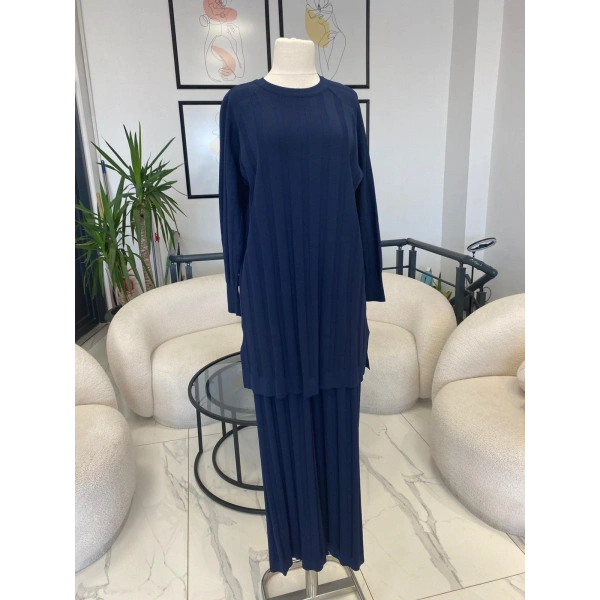 NUSS ÇİZGİ DOKULU PANTOLON TUNİK TAKIM