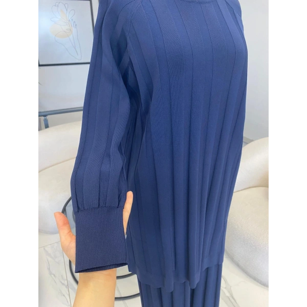 NUSS ÇİZGİ DOKULU PANTOLON TUNİK TAKIM