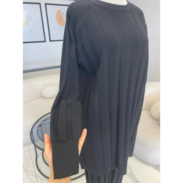 NUSS ÇİZGİ DOKULU PANTOLON TUNİK TAKIM