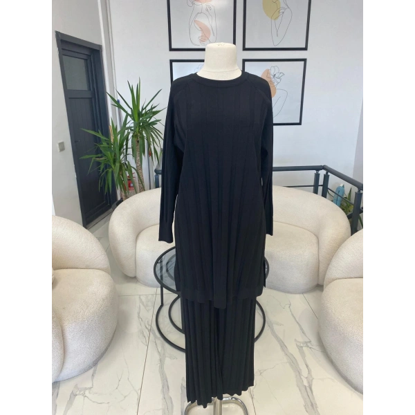 NUSS ÇİZGİ DOKULU PANTOLON TUNİK TAKIM