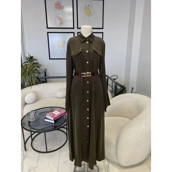 Nuss kemer detaylı elbise