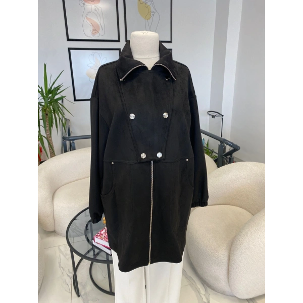 NUSS KISA SÜET KAP SİYAH