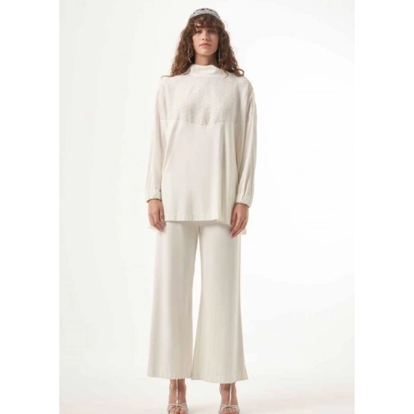 Nuss Omzu Çıtçıtlı Pantolonlu Takım