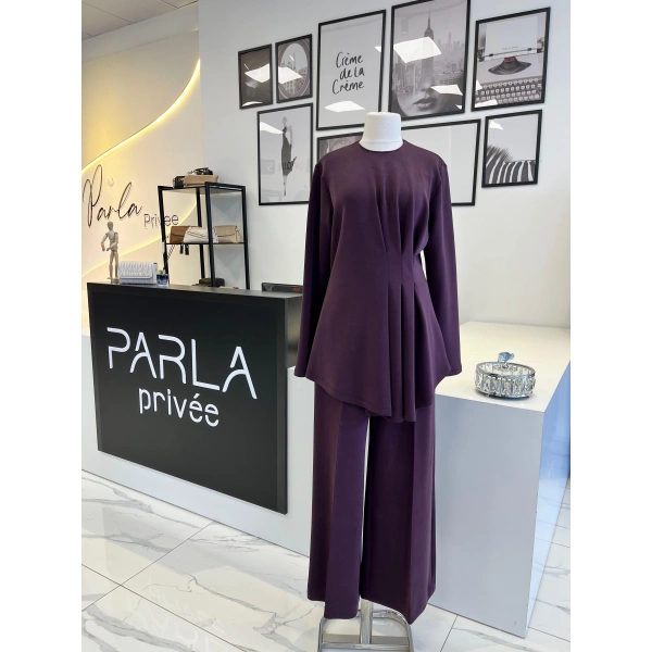 Nuss Önü Drapeli Pantolon Takım