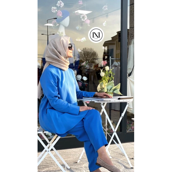 Nuss Pantolonlu Takım Saks