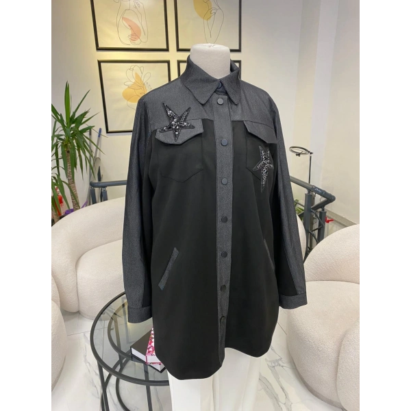 NUSS SÜET DETAYLI GÖMLEK